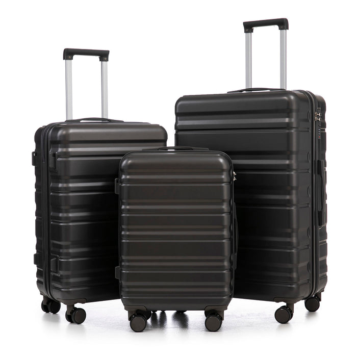 Tourist 3 Piece Luggage Set, Combination Lock, Durable Hard Shell With 360° Silent Wheels