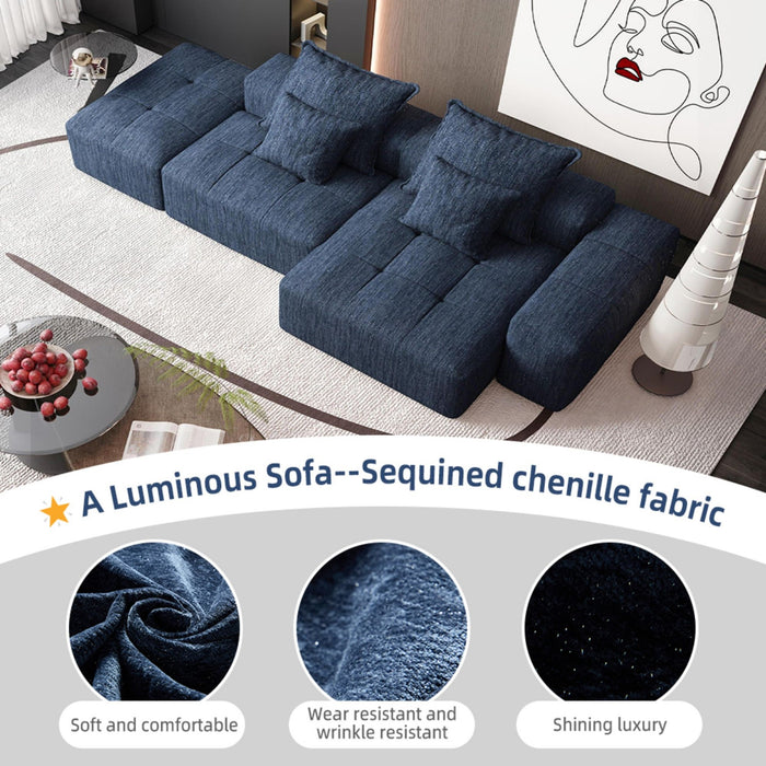 Modern Oversized Diy Combination Modular Sectional Sofa & Pillows