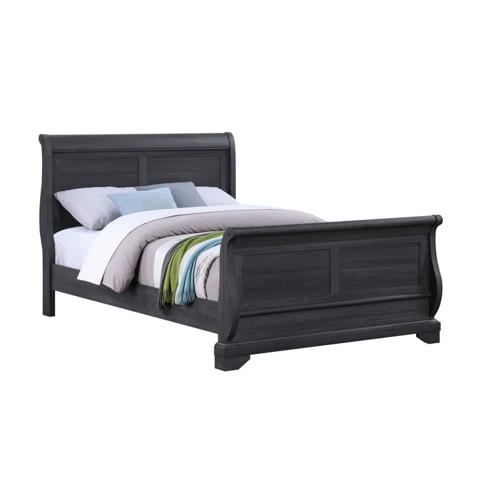 Colville - Full Sleigh Bed With Curved Headboard And Footboard - Black