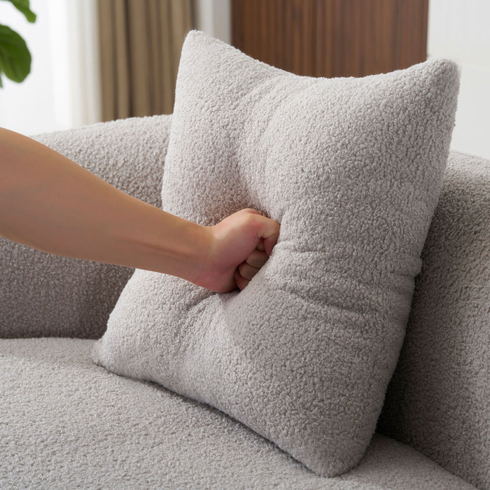 Curved Loveseat Sofa With Round Armrest