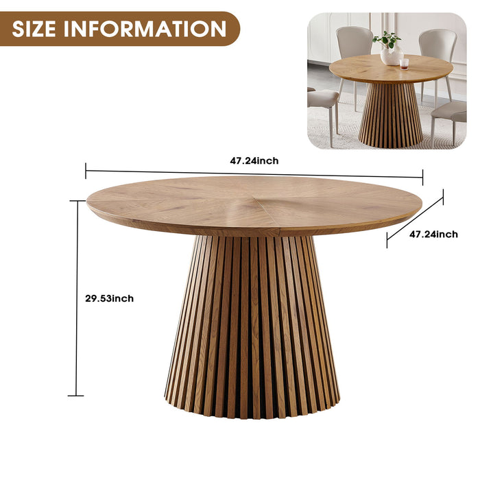 Round Dining Table For Dining Room - Natural Wood