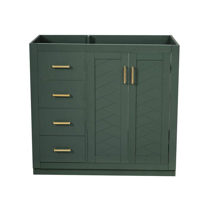 Retro Style Bathroom Vanity, 3 Drawers & Soft Closing Doors