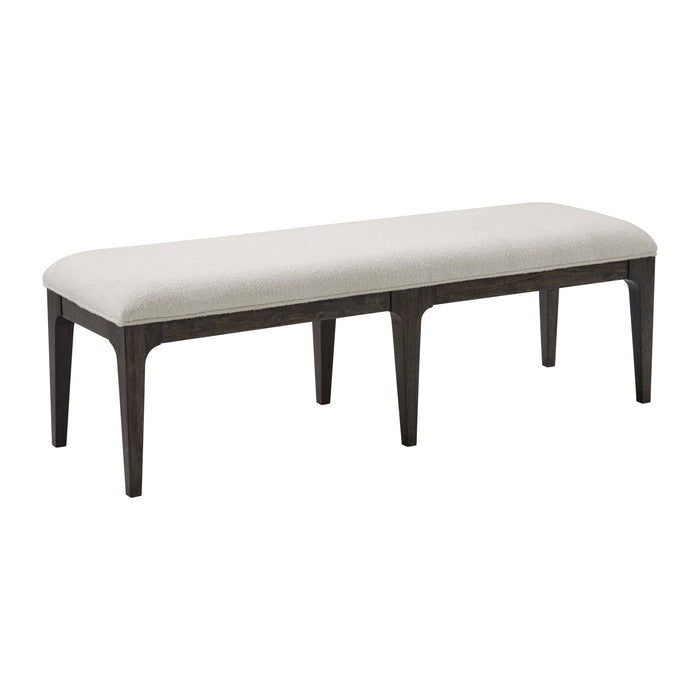 Sutton Place - Upholstered Dining Bench With Boucle Fabric And Tapered Legs - Cream And Cocoa