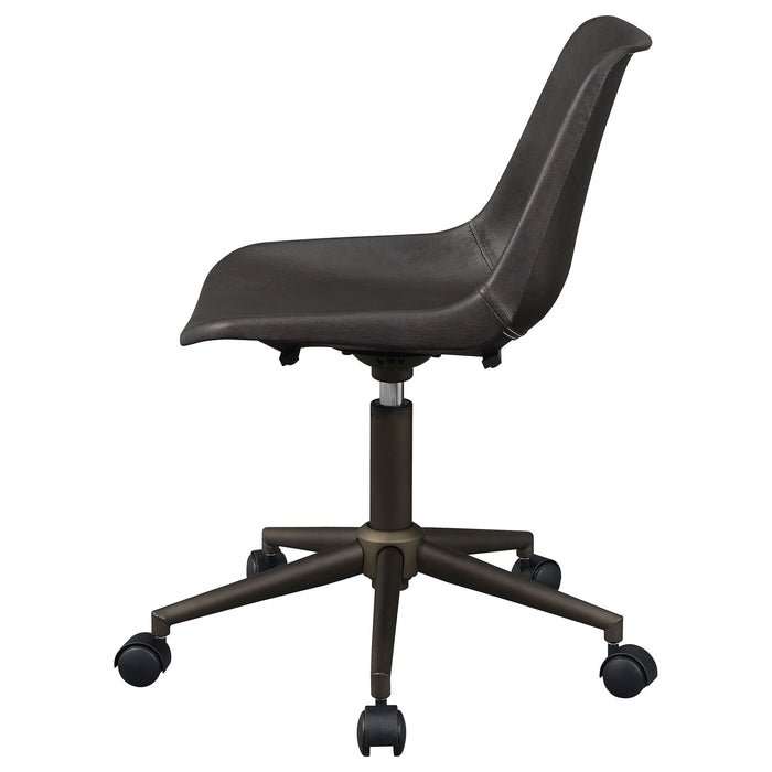 Ralston - Upholstered Adjustable Office Desk Chair With Ergonomic Design - Brown