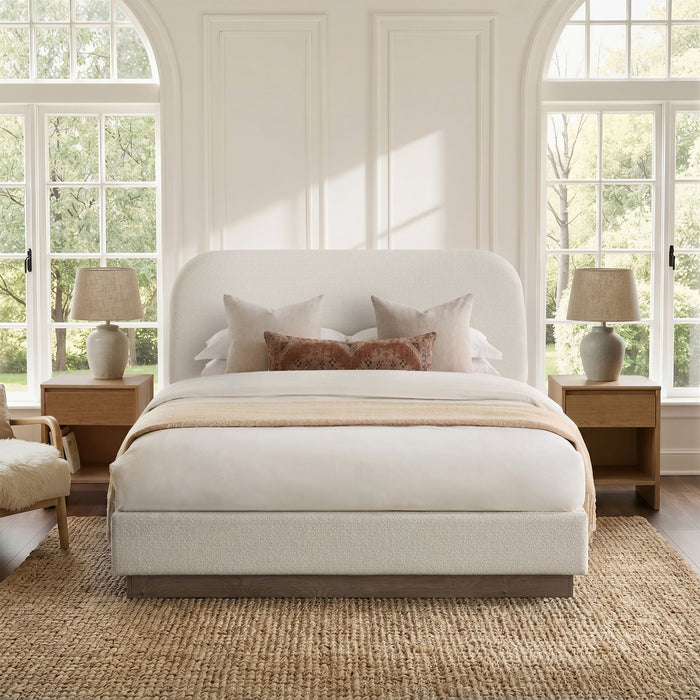 Linton - Upholstered Platform Bed With Curved Headboard