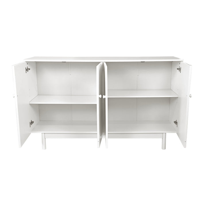 4 Door Storage Cabinet For Living Room - White