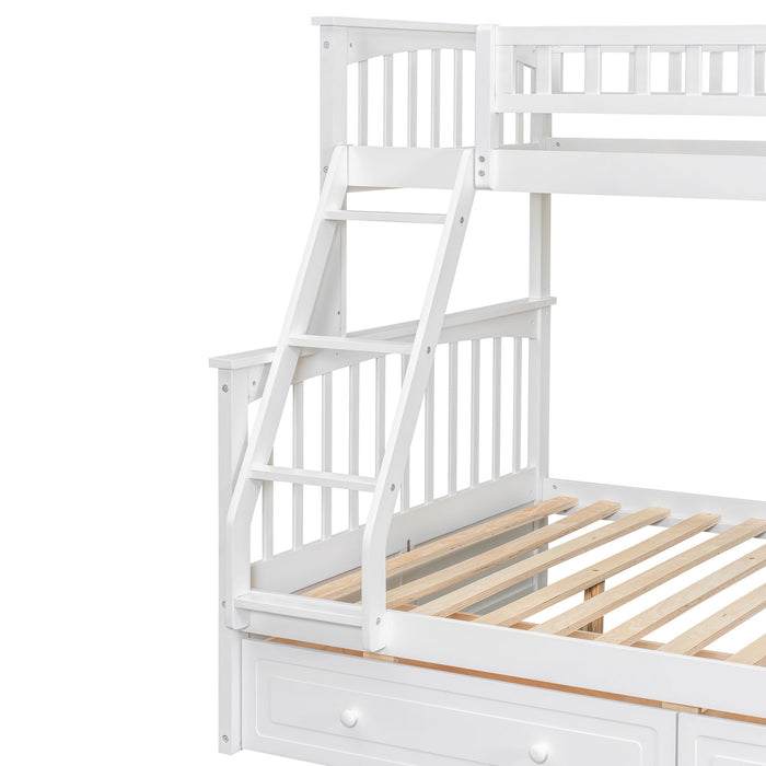 Bunk Bed With Drawers, Convertible Storage Bed