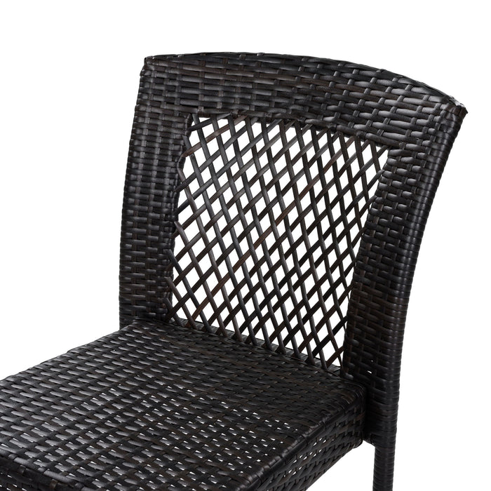7 Piece Outdoor Dining Set With Table And 6 Chairs - Brown Multi