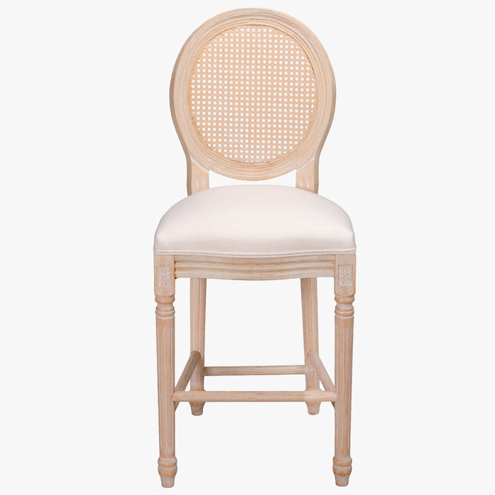 French Country Bar Chairs With Round Back (Set of 2)