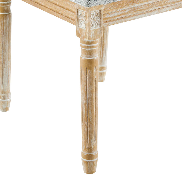 French Country Style Dining Chair With Upholstered Seating And Fluted Legs