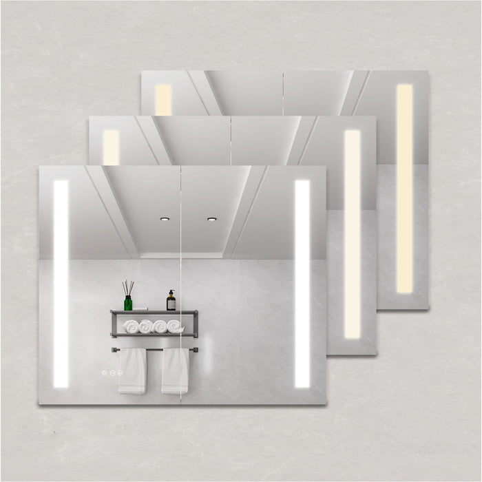 LED Medicine Cabinet With Mirror, Double Door With Defogger, Dimmer, Surface Mount