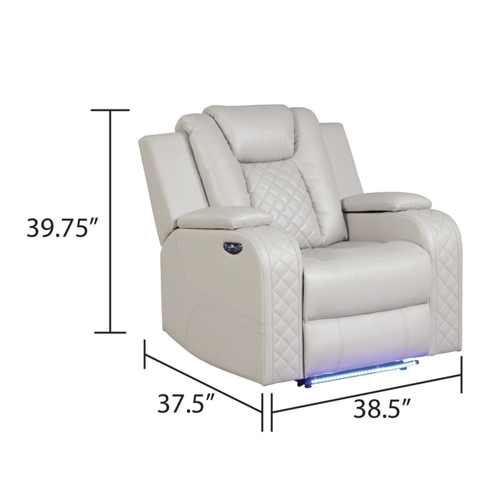 Benz - LED & Power Recliner With Adjustable Headrests And Ambient LED Lighting