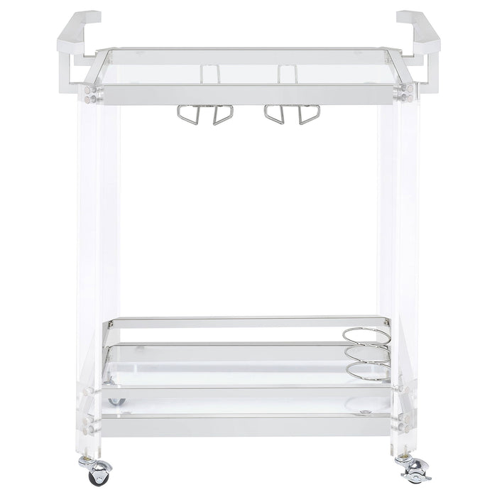 Kempton - 2 Tier Bar Cart - Chrome