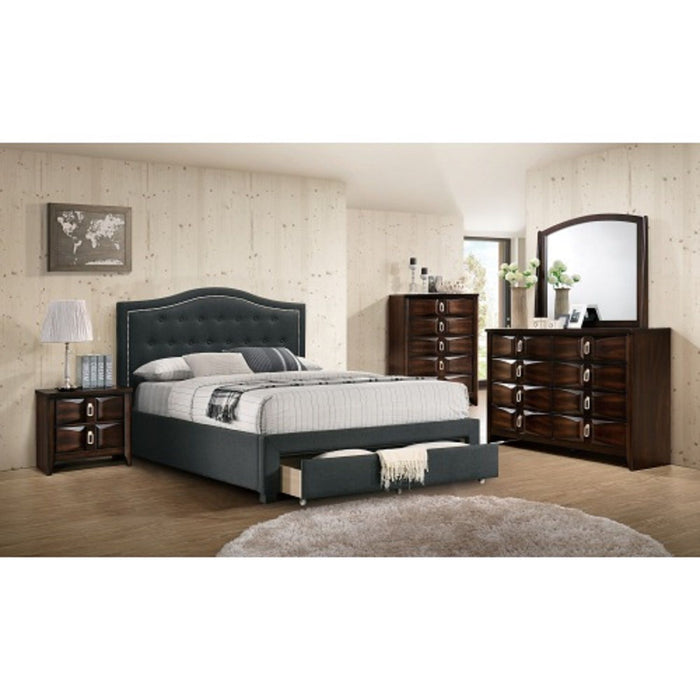 Modern Button Tufted Arch Headboard Bed With Storage Footboard