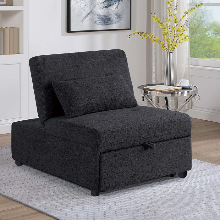 Sleeper Sofa Chair, Convertible Pull Out Bed Couch - Black