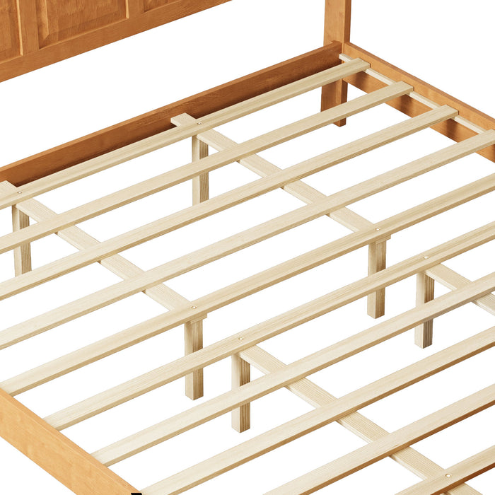 Sleigh Bed Frame With Tall Headboard And Storage Bench