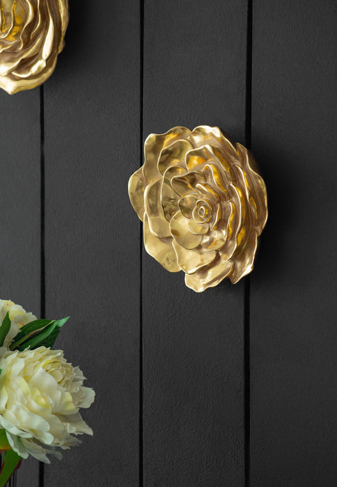 Rose Hanging Wall Accents (Set of 2) - Gold