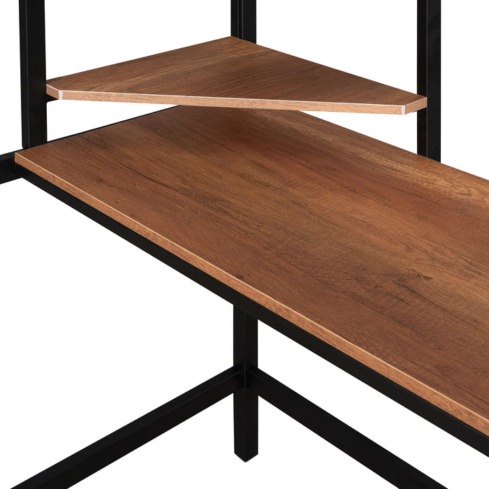 Twin Loft Bed With Desk And Shelve - Black