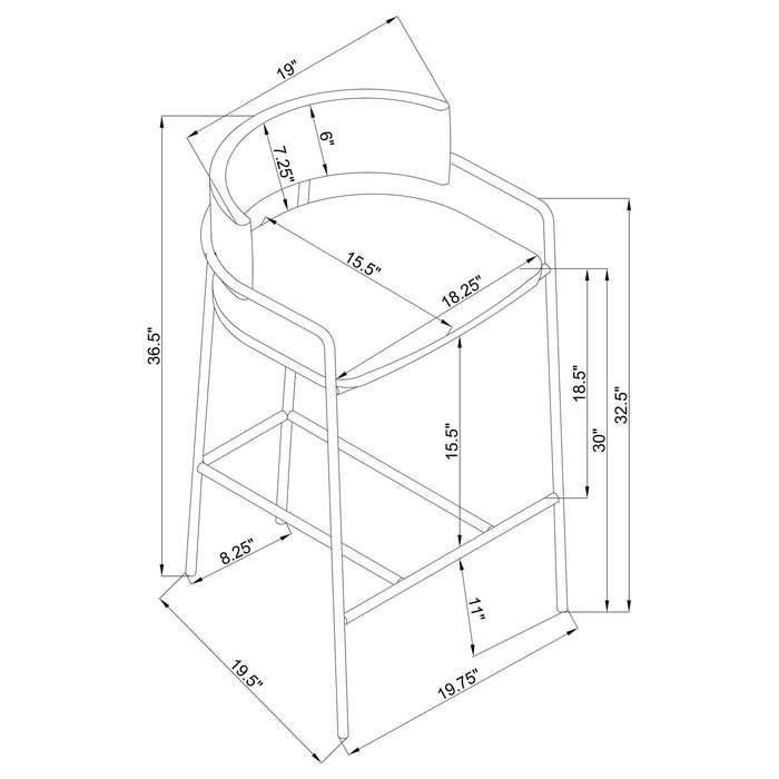 Allemonde - Low Back Stool - Gray