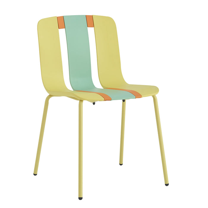 Modern Striped Blocking Single Chairs (Set of 4)
