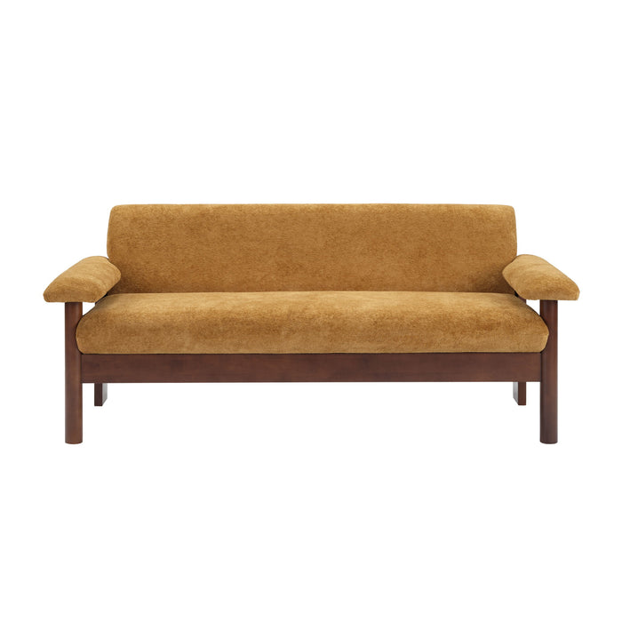Sofa With Pillow Top Arms, Single Cushion Couch For Living Room - Yellow
