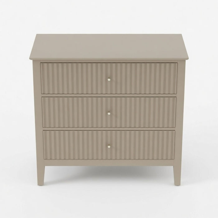 Fluted 3 Drawer Nightstand With Soft Close Slides