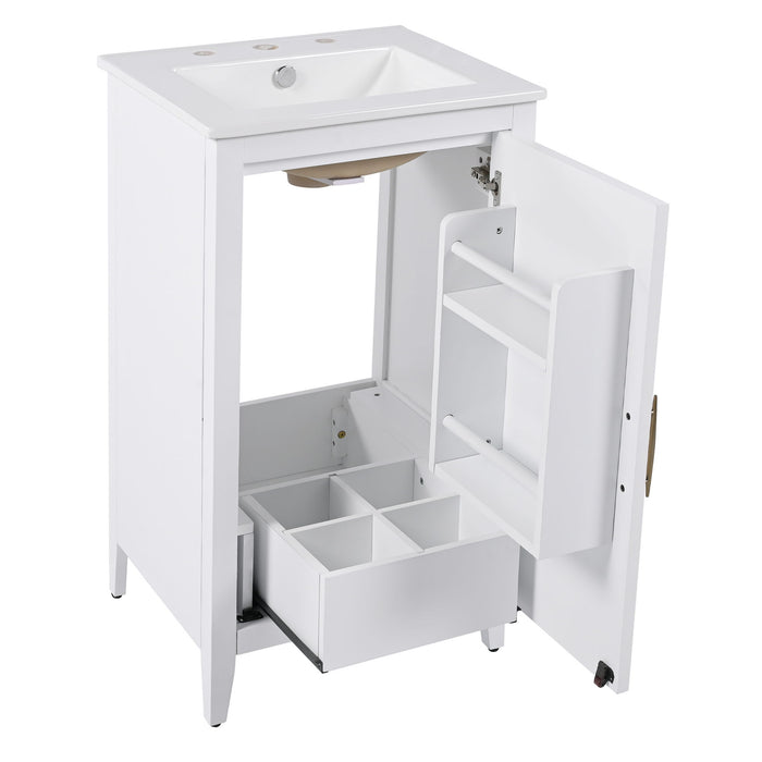 Modern Bathroom Vanity With Sink, Functional Drawer, Soft- Closing Door