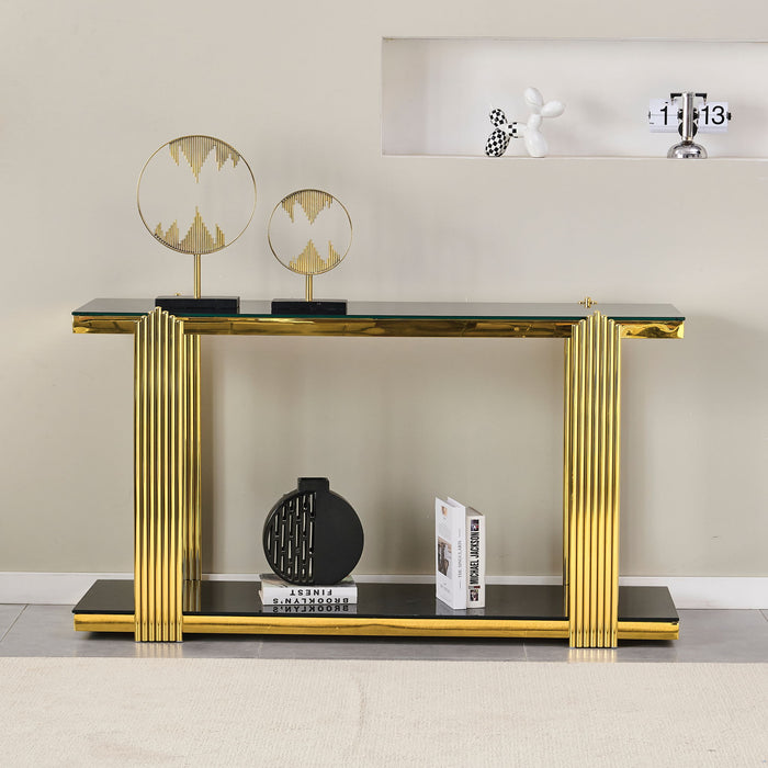 Console Table With Double Tier Storage
