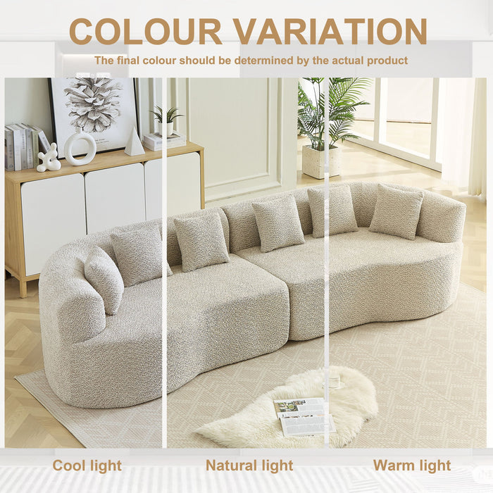 Curved Sectional Sofa With 6 Pillows