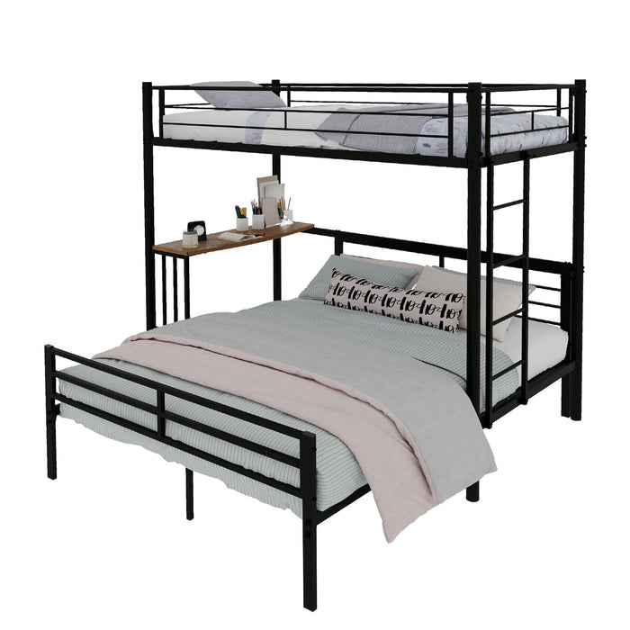 Bunk Bed With Built In Desk & Guardrail Frame