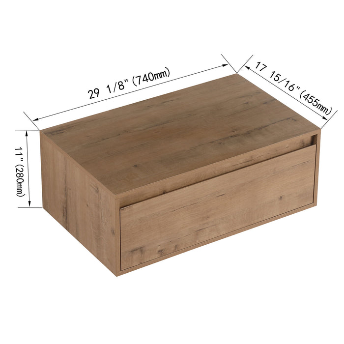 30" Wall Mounted Mirror Cabinet With Door - Imitative Oak