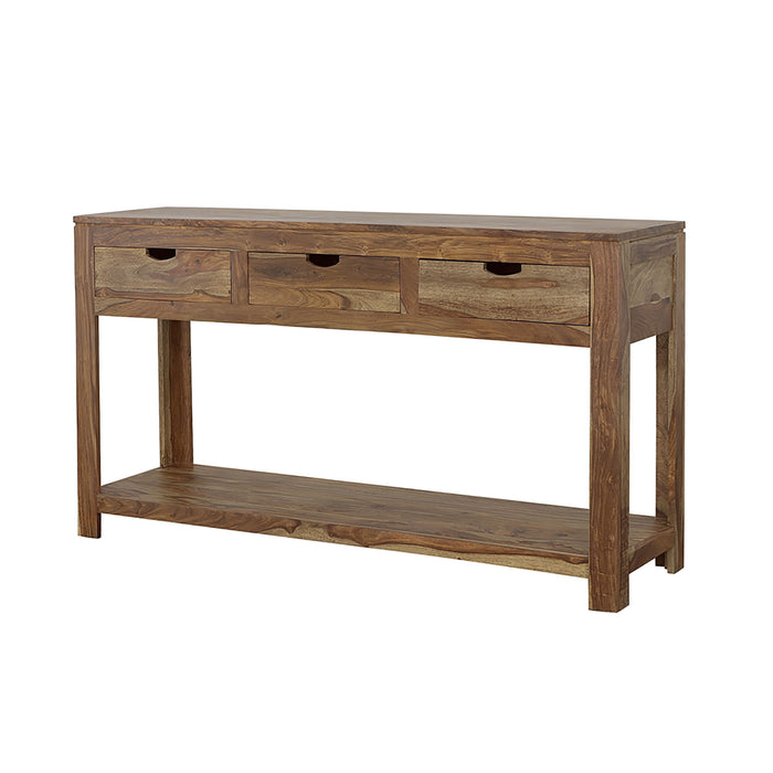 Tucker - 3 Drawer Console Table With Lower Shelf - Natural