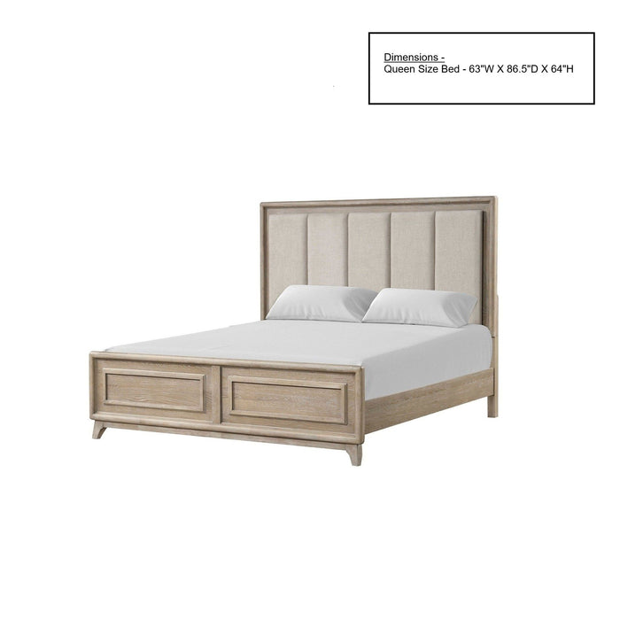 Contemporary Bed With Padded Headboard