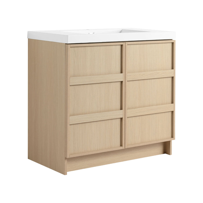 Freestanding Bathroom Vanity With Sink & 2 Soft Close Cabinet Doors