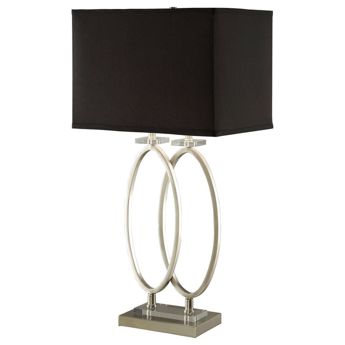 Rectangular Shade Accent Lamp With 3 Way Switch - Silver