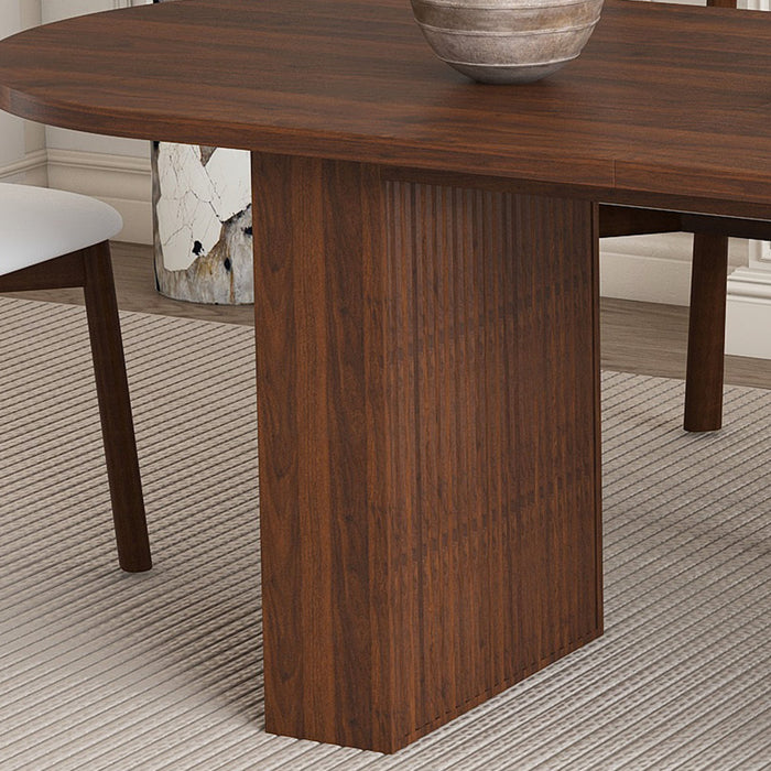 Oval Dining Table Set For 6 With 4 Chairs - Walnut