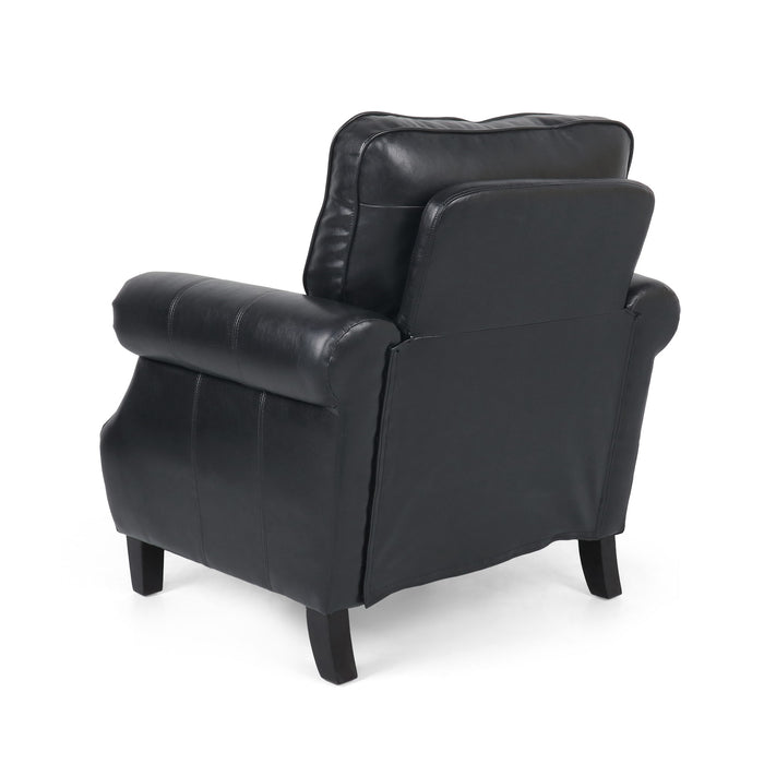 Contemporary Club Chair With Nailhead Trim And Rolled Armrests