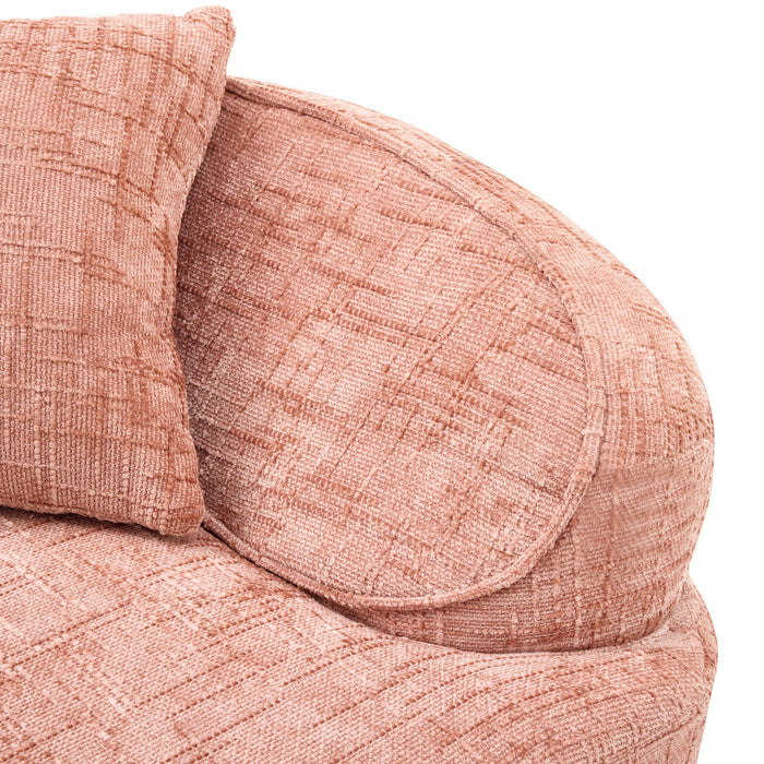 Curved 2 Person Compress Sofa With Armrests, Includes Pillows
