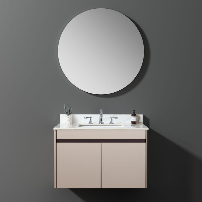 Vanity Top With Undermount Sink And Backsplash, Sintered Stone