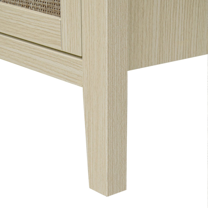 Rattan 4 Door Cabinet, Suitable For Bedroom - Natural
