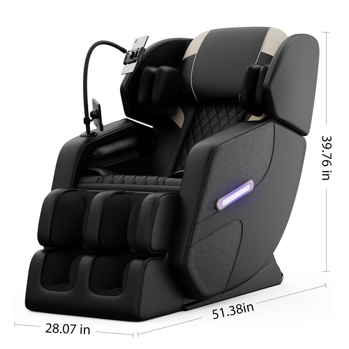 Zero Gravity Massage Chair Recliner, 10 Massage Heads And Full Body Air Pressure - Black