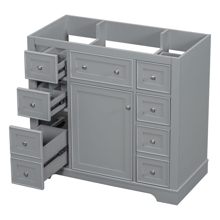 Modern Bathroom Vanity Base Only With 1 Cabinet And 6 Drawers