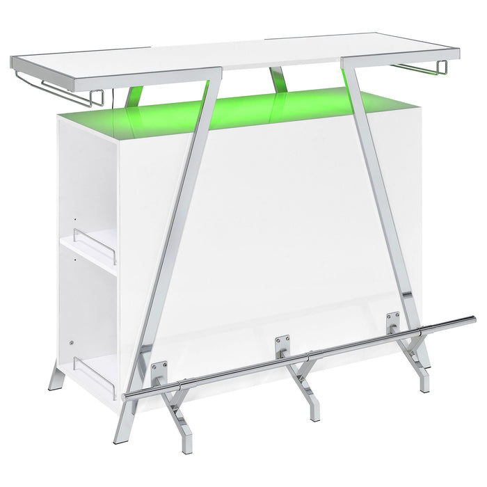 Katia - Wine Cabinet With LED Home Bar, 12 Bottle Storage - Gloss White