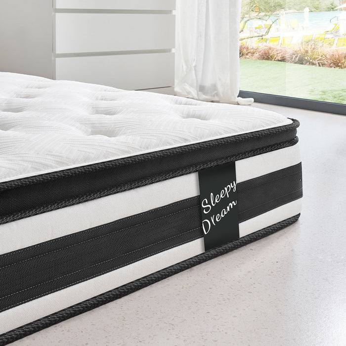 12" Breathable Hybrid Mattress, Memory Foam, Individual Pocket Springs