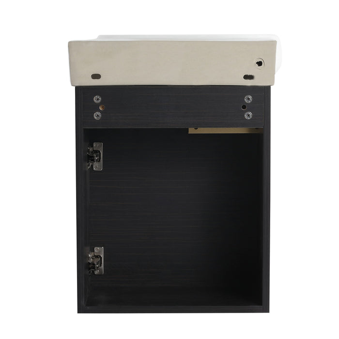 Soft Close Doors Bathroom Vanity With Sink, Compact Wall Mounted Design Basin
