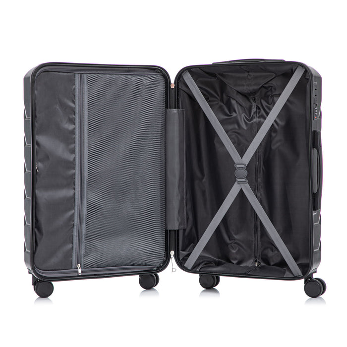 Hard Shell Luggage With Scratch Resistant Surface, 4 Wheels, Combination Lock & Side Hooks
