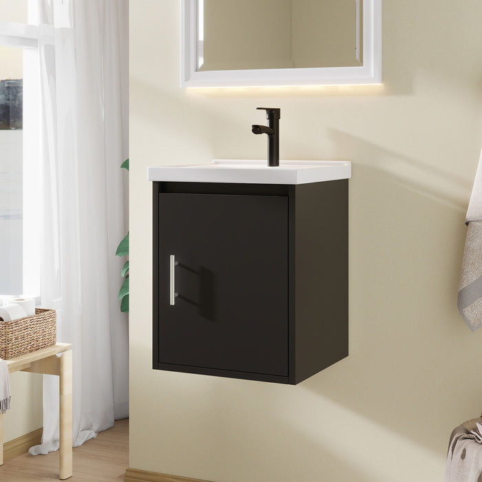 Floating Bathroom Vanity Combo, Wall Mounted Cabinet With Sink & Soft Close Doors For Small Bathrooms