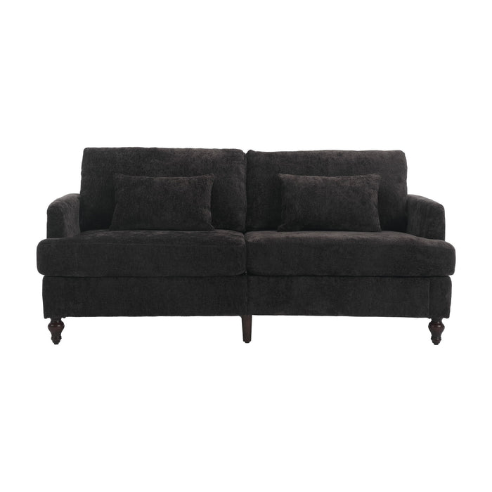 Mid Century Modern Chenille Fabric Loveseat Sofa, 2 Seat Upholstered Couch