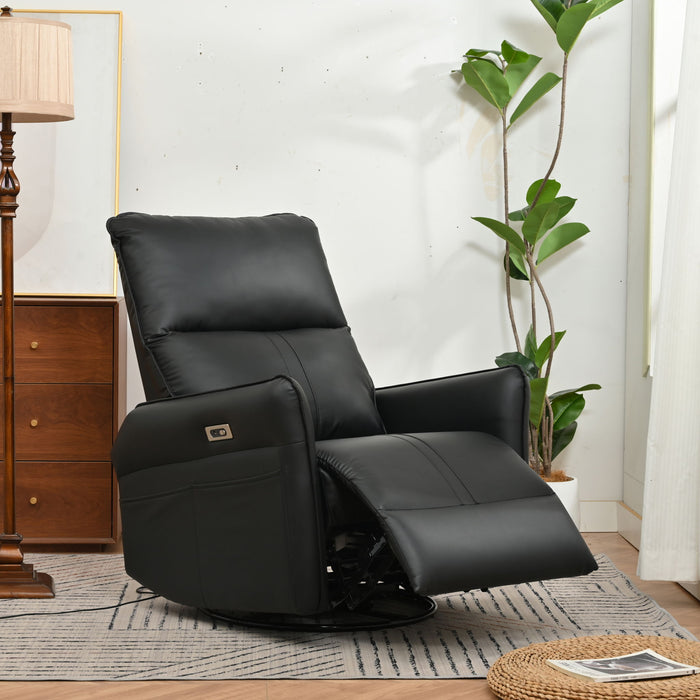 270° Power Swivel Rocker Glider Recliner Chair With USB Ports
