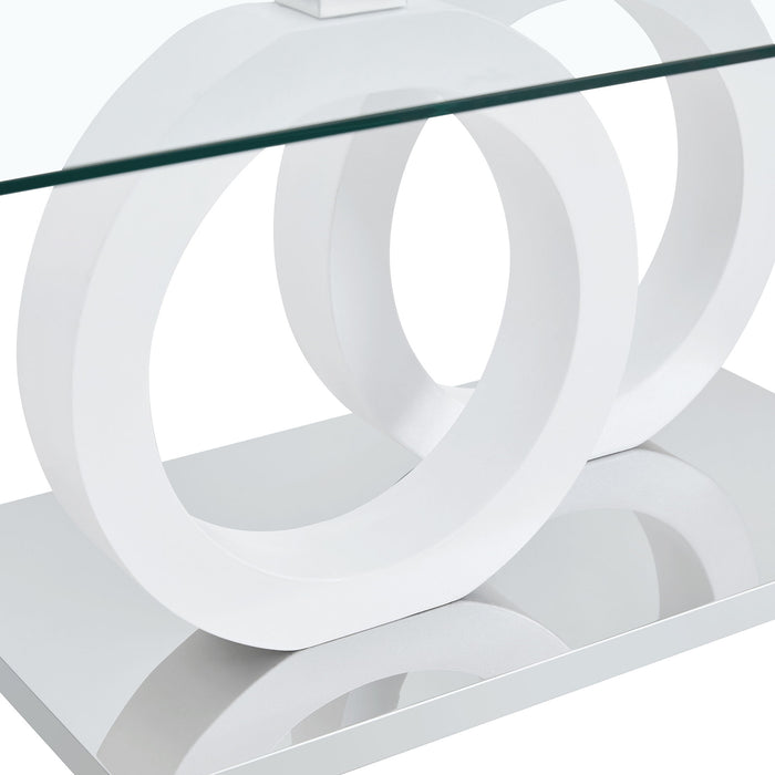 Contemporary Style Glass Top Coffee Table